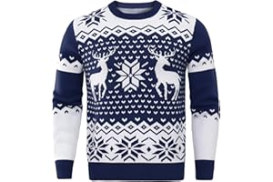 DEMEGIMI Demigimi Weihnachtspullover Herren Strickpullover Christmas Sweater Weihnachtspulli Weihnachten Pullover Hoodie Sweatshirt