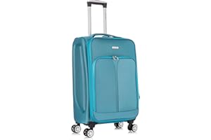 SKYLARK LUGGAGE 24" Medium Suitcase Super Lightweight Luggage 20% Expandable 4 Wheels Spinner 3-Digit Combination Lock Soft Shell Luggage for 15 to 20kg