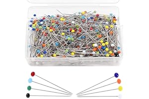 QGH Dressmaking Pins for Sewing & Quilting: 500 Pcs Sharp Glass Head Sewing Pins for Fabric, Crafts & Jewelry Making - Ideal for DIY Projects, Tailoring & Alterations - Great for Beginners & Professionals