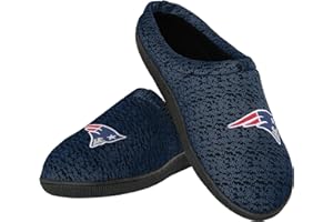 FOCO Men's NFL Logo New England Patriots Poly Knit Cup Sole Slipper, Team Color, 11-12