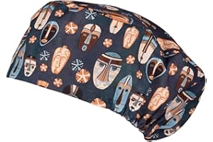 Pilucaps, Gorro quirófano pelo largo modelo TRIBAL unisex ajustable con goma para mujer y hombre 100% algodón