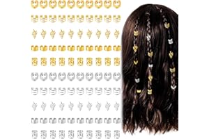 SESAMELESS 100 Pcs Hair Jewelry For Braids,Gold Hair Cuffs Dreadlock Accessories,Adjustable Hair Rings Braid Decorations For Women and Girls (gold-silver)