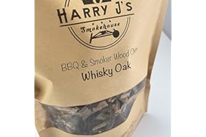 HARRY J'S Whisky Oak Barrel BBQ Smoker Chips 1.5l Bag Genuine Real Barrels For Smoking Meat (2x 300g Bags)