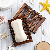 2 Pack Wood Soap Dish, 100% Natural Pine, No Chemical Varnish, Lacquer or Stain is Used, Custom Made to Fit Our Soaps Exactly, Handmade in the USA, Wooden Shower Soap Saver.