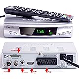 UK FULL HD Freeview Receiver + HD Recorder by USB & SD Card, Analogue to Digital TV Converter 1080P Set Top Box & MP4/MP3/JPG