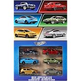 Hot Wheels 1:64 scale metal toy cars, set of 6 European vehicles with special decorations (Styles can vary