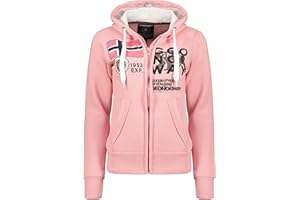 Geographical Norway Gasado Lady - Felpa Cappuccio Donna con Tasche A Canguro - Felpa A Manica Lunga Calda - Giacca Abito Ideale Primavera Estate Autunno Inverno