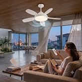 Fırtına Uzaktan Kumandalı Fan LED Tavan Vantilat&ouml;r&uuml; &ndash; Cata 122W G&uuml;&ccedil;l&uuml; Motor, 5 Kanatlı Sessiz Tavan Fanı, 3 Renk Se&ccedil;enekli Di