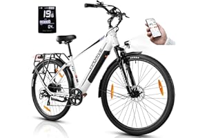 Vipdrive Bicicleta Eléctrica, 28" Bici Electrica con Batería de 48V15Ah hasta 100km, 3 Pas Level Bicicleta Electrica Adultos con Puerto de Carga USB, Conectable con Smart App