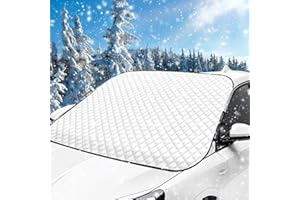 TRAIMBER-SEVEN Car Windscreen Cover 145×115cm – All Seasons Windshield Protector, Winter Frost & Snow Protector, Summer Sun UV Shield, Heavy Duty Thick Waterproof Windshield Screen Cover, Universal Fit for Most Cars