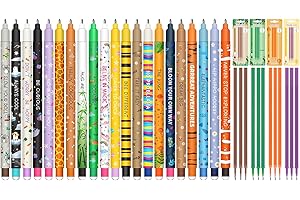 MPQDFG Set aus 21 radierbaren Gelstiften + 12 schwarzen Nachfüllminen, mit thermoempfindlicher Löschtinte, Kawaii Verschiedene Tiermotive, Mehrfarbig Temperaturempfindlich, 0,7 mm Spitze