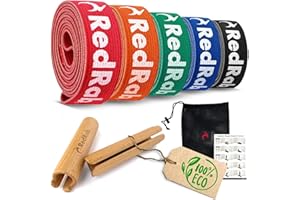 ‎RED RAB RED RAB Fitnessbänder Stoff - lang - Fitness Band einzeln oder im Set für Widerstandsbänder Krafttraining - reißfeste Resistance Bands, Klimmzug Bänder, Gymnastikband, Pull Up Band, Trainingsbänder