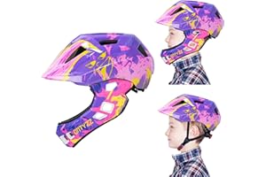 ONTYZZ Casco Bici Bambino Integrale Caschetti per Bambini Caschi Integrali MTB Ragazzi Ragazza Caschetto Bici con Protezione Mento Staccabile per Skateboarding Roller Skating