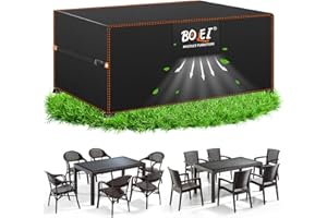 BOLEi Pokrowiec na meble ogrodowe, odporny na warunki zimowe, plandeka okryciowa z otworami wentylacyjnymi, tkanina Oxford 420D, wodoszczelna, odporna na deszcz, wiatroszczelna, pokrowiec ochronny na