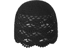 ZLYC Bonnet en coton pour femme avec motif tête de mort et découpe florale faite à la main