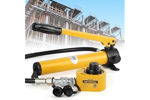 CGOLDENWALL Hydraulikzylinder 10T Professioneller mit Hydraulikpump CP-180, Zweiteiliger Ultradünner Leicht, Gesamthub 26mm für Gebäude und Brücken (DFPY-10T+CP-180)