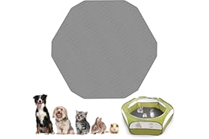 VavoPaw Tapis de Parc pour Animaux, Absorbant Tapis Imperméable Réutilisable Lavable Tapis de Pipi Chiots Antidérapant, Tapis Inférieure pour Cage de Cochon d'Inde Hamster Lapin Chat, 106x113cm, Gris