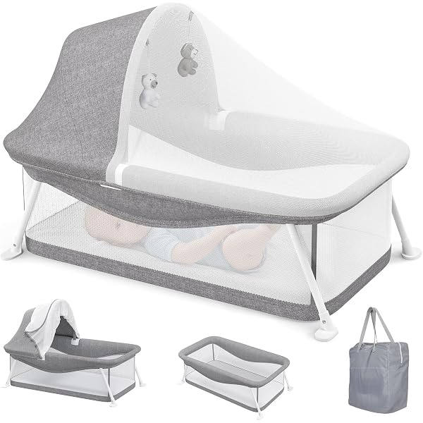 Lit De Voyage Deryan Pop-Up - Pour Enfants Jusqu'à 2,5 Ans Avec Moustiquaire