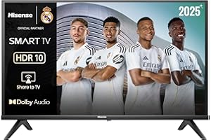 Hisense 40A4Q - FullHD Smart TV 40 Pulgadas, Modo Juego, Deportes IA, Sonido Dolby DTS HD, Alto Contraste, Función Compartir en el Televisor, DVB - T2, Auto Ordenación de los Canales TDT