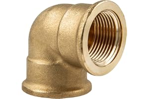 tecuro 90° mässingsvinkel med båda sidor inre gänga Rp 1 tum för dricksvatteninstallation mässing blank CW617N