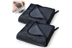 sesameless Bathroom Drying Cloth, Thicken Drying Towel Wonder Super Absorbent Cloth for Car Window Shower Bathroom Kitchen(40×40cm) (2PCS)