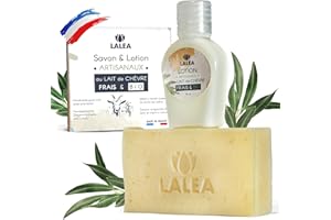 ‎LALEA Ziegenmilchseife und Lotion, Anti Pickel, Anti-Akne, BIO Gesichtspflege, Handwerklich Made in France, Ziegenmilchmaske & Feuchtigkeitsspender, Ekzem, Psoriasis, Natürliche Pflege, Gesicht