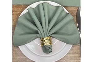 Hope Textiles Sage Green 15" x 15" (38cm) Fabric NAPKIN (Polyester, not cotton) PACK OF 4