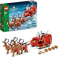 LEGO Santa’s Sleigh Set, Building Toy for Kids with Minifigure, Reindeer Figures and Guitar, Stocking Filler Idea or fun Chri