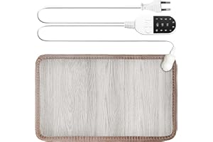 Elektrisk golvvärmare: 30 x 50 cm värmematta med termostat, uppvärmd golvmatta 10 värmenivåer, halkfri baksida värmematta undvik kalla fötter, timer fotvärmare vinter för hem och kontor