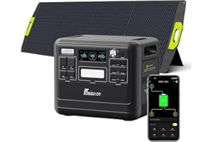 FOSSiBOT Generateur Electrique Portable 2400W/2048Wh avec Panneau Solaire 200W, Générateur Électrique, LiFePO4 Batterie, 3x230V Pure Sine Wave CA Outlet pour UPS, pour Camping-cars, Jardin, RV