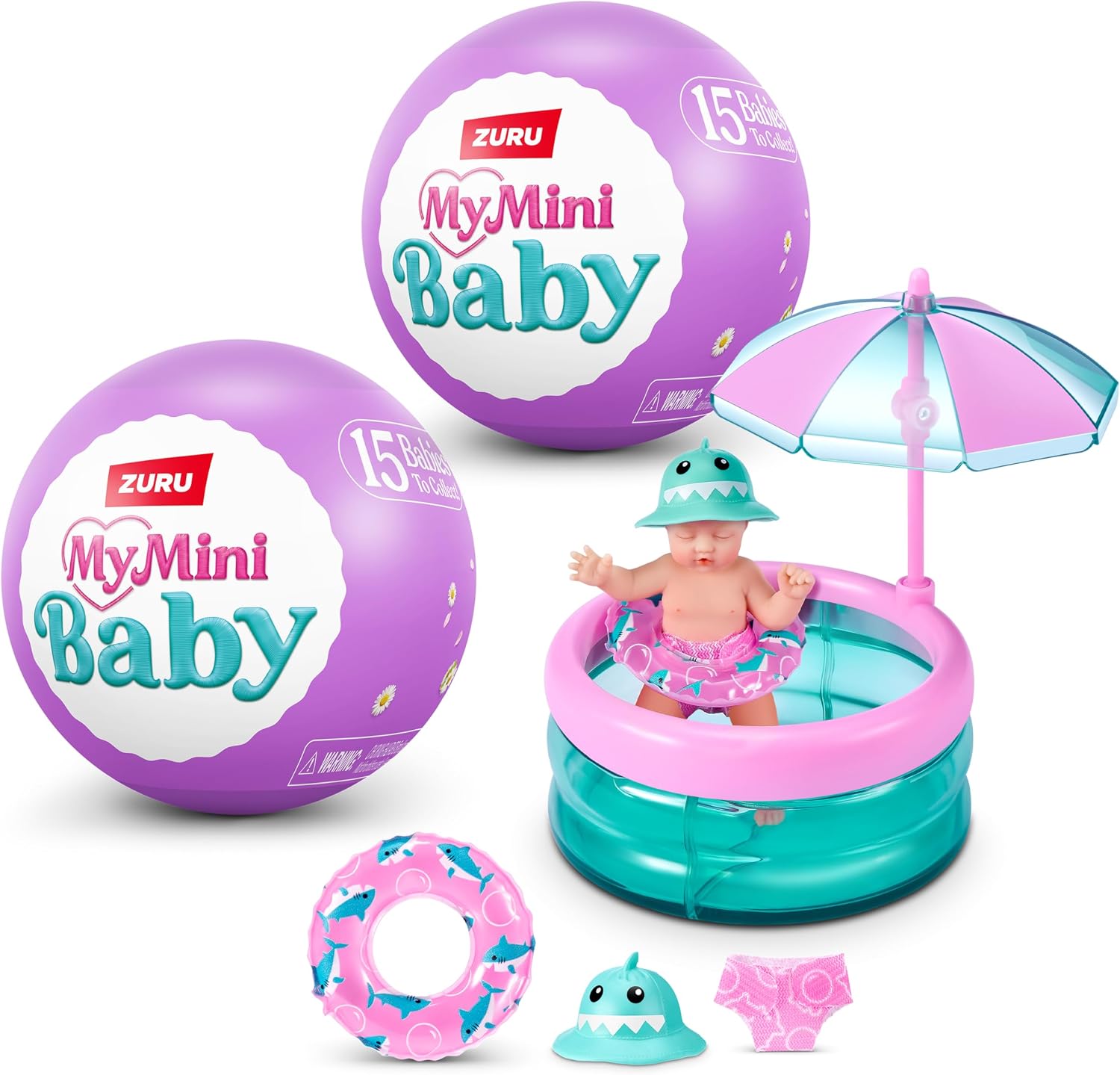 My Mini Baby Serie 2 de ZURU, cápsula misteriosa Coleccionable, Juguete para niñas, bebé Realista en Miniatura, Kit de Juego y Accesorios (2 cápsulas)
