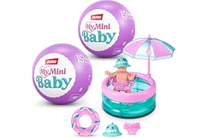 ZURU My Mini Baby Series 2 Mystery Capsule Collectible Toy for Girls, Realistic Miniature Baby, Play Kit and Accessories (2 Pods)