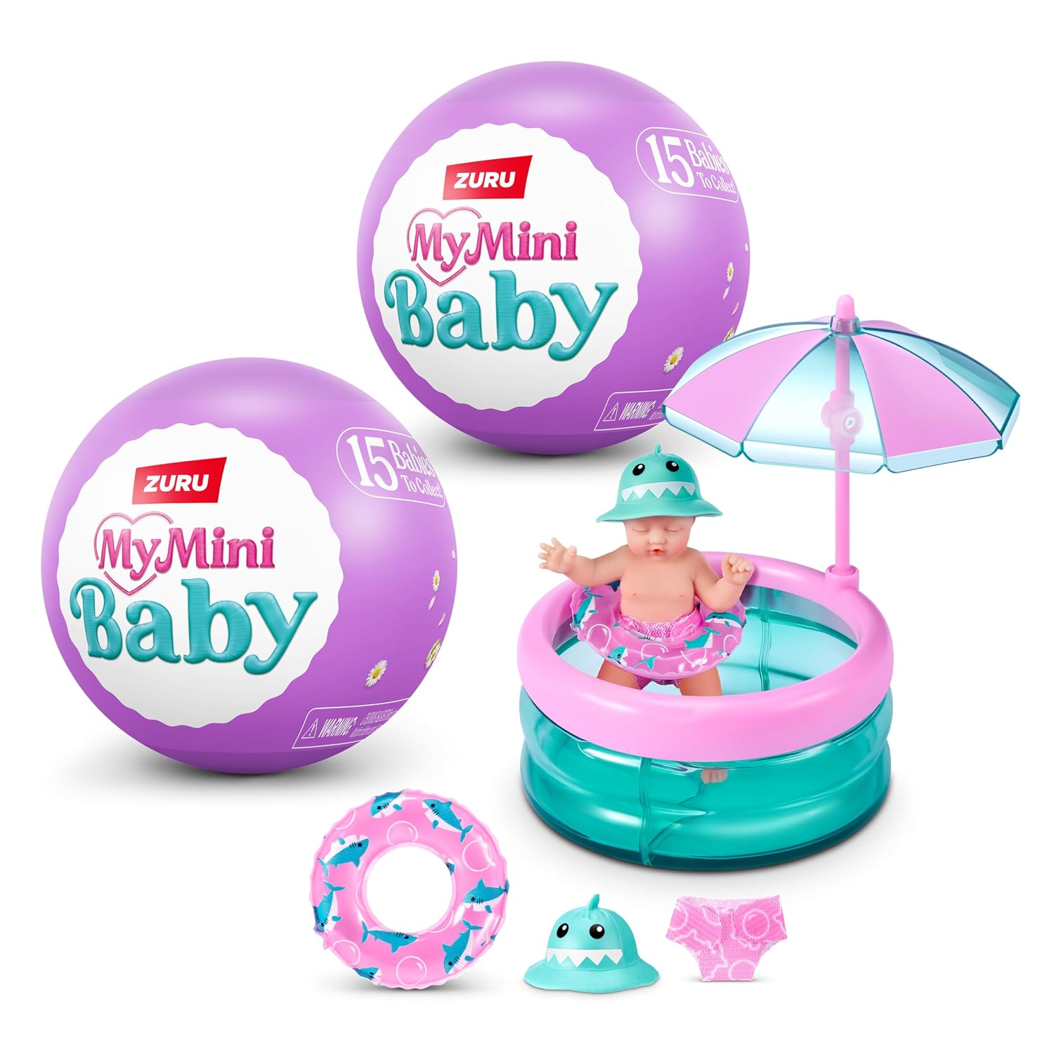 My Mini Baby Serie 2 de ZURU, cápsula misteriosa Coleccionable, Juguete para niñas, bebé Realista en Miniatura, Kit de Juego y Accesorios (2 cápsulas)