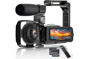 AABELOY Caméra Vidéo 2.7K Caméscope UHD 36MP Caméra de Vlog pour Youtube IR Night Vision 3.0" LCD à écran Tactile 16X Zoom Camera Recorder avec Microphone Stabilisateur Portable Télécommande, 2 Piles