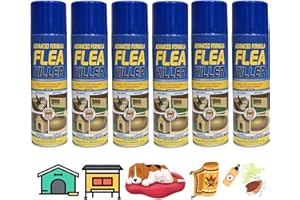 HOMEY MART 6 x Flea Spray for House Kills Flea Instantly Household Flea treatment for the home Dog Beds Pet Beds Hutches Kennels and Carpets Tick Protection Soft Furnishings 200ml