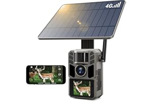 FKPCAM 4G LTE Wildkamera mit SIM Karte Solar, 4K/48MP Video Wildtierkamera mit Handyübertragung APP, 7500mAh Akku, Live-Ansicht, 64GB Speicherkarte, Bewegungssensor, Nachtsicht, 0.2s Auslöser, IP67