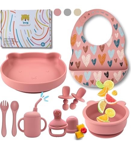 Set Prima Pappa In Bamb&ugrave; E Silicone - Piatto A Ventosa, Bavaglino, Posate, Tazza, Verde - Claudi Home