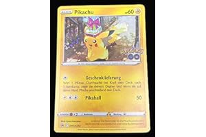 BB-Toy-Trades kompatibel für Pokemon Go Pikachu SWSH234 Geburtstag Geschenk Black Star Promo Karte - DEUTSCH - Einzelkarte Fullart Holo + Toploader