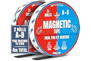 DIY Doctor Cinta Magnética para Mosquiteras (4m) – Autoadhesiva 2m + 2m con Polaridad A+B – Se Puede Cortar para Bricolaje