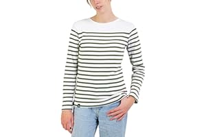 Breizh Ocean - Marinière PIRIAC, Tee-Shirt Manches Longues rayé épais en Coton Bio - Femme - XS au 4XL