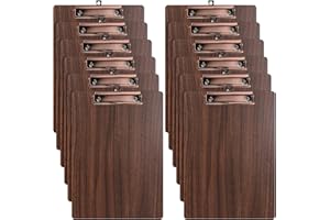 SOYIRI Portapapeles A4 de Madera,12 Piezas Portapapele con Pinza y Agujero Colgante,Clipboards Tablero de Escritura