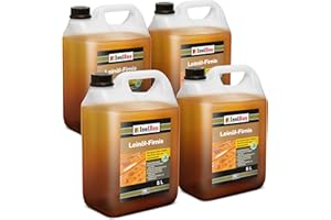 Isolbau Vernis à l’huile de lin doublement cuite 20 l - protection et entretien du bois - Couleur naturelle - Sans résine