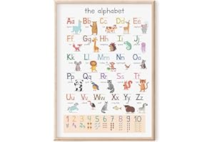MeinBaby123® Póster educativo XL ABC para niños (GS) versión inglesa | letras laúd de la A a la Z | alfabeto ABC | para guardería, preescolar, escuela primaria (A2, póster educativo animales – inglés)