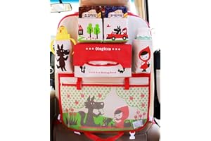 IXITON 1pz Cartone animato Organizzatore di stoccaggio auto Backseat, Carino bambini auto sedile posteriore organizzatore appeso auto Organizador borse tasca viaggio accessori interni (Bambina)