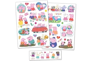 PAPER PROJECTS Peppa Pig - Pegatinas de vinilo, juguetes infantiles y objetos del hogar, bordes transparentes