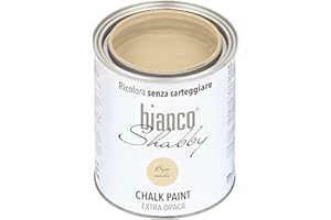 bianco Shabby® Chalk Paint Beige Corda Peinture à la craie pour meubles et murs, effet vintage, shabby chic, extra mat (1 Litre)
