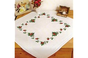 KAMACA Kit per ricamo a punto croce predisegnato, in cotone, set completo da ricamo per adulti (fragole MD 80 x 80 cm)