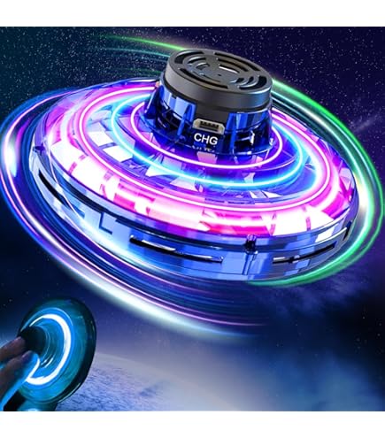 Flying Ball Toys, Lighting Flying Toys, Children Adult Indoor And Outdoor Flying Gyro Toys, Nebula Ball Frisbee Ball Magic Spinning Ball, Blue - View #5