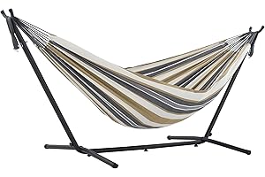 Vivere DOUBLE COTTON HAMMOCK WITH STAND (250 CM) - DESERT MOON