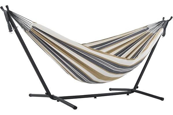 Vivere DOUBLE COTTON HAMMOCK WITH STAND (250 CM) - DESERT MOON